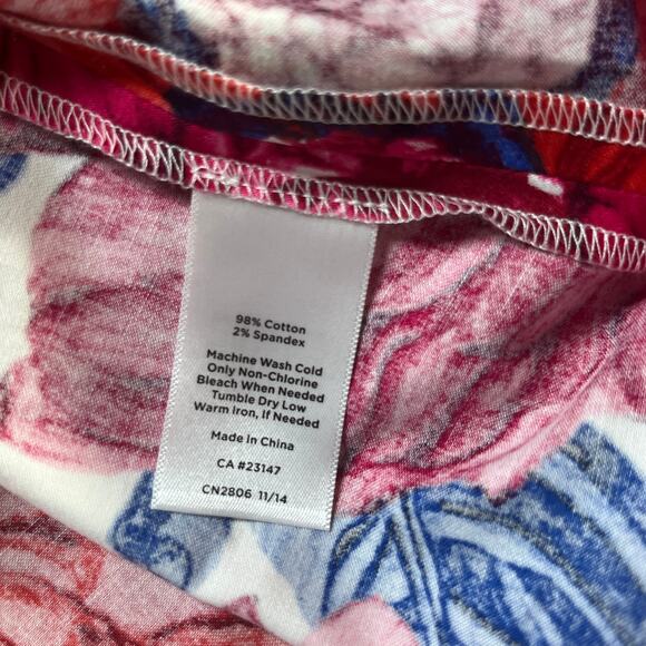 Talbots Skirt Women 14 Red Floral A-Line Pockets Business Career Office Work NEW - Picture 8 of 10